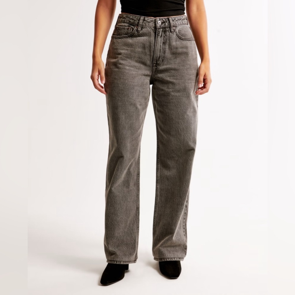 Abercrombie & Fitch Women's Dark Grey Jeans